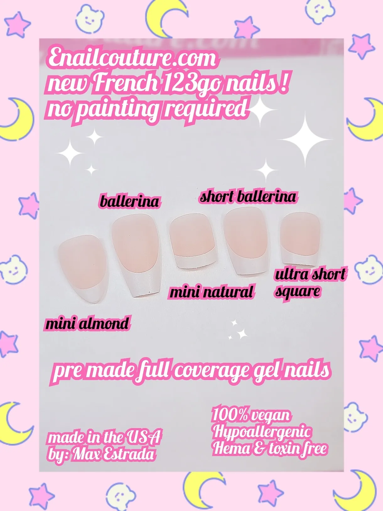 123 Go! Nails Page-2 (pre made full coverage gel nail tips) (Full Cover False Nail Artificial Gel Nails Tip, False Nails)