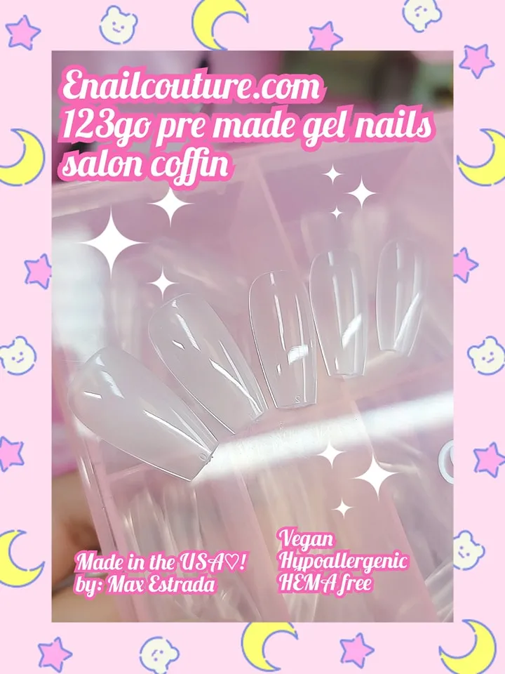 123 Go! Nails Page-2 (pre made full coverage gel nail tips) (Full Cover False Nail Artificial Gel Nails Tip, False Nails)