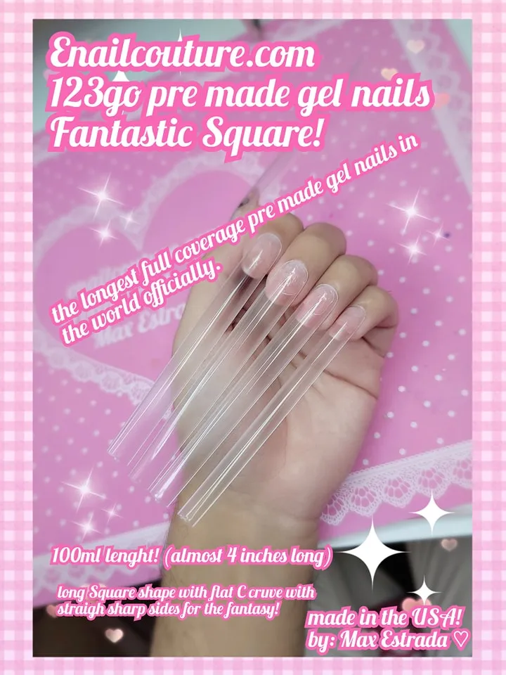 123 Go! Nails (pre made full coverage gel nail tips) (Full Cover False Nail Artificial Gel Nails Tip, False Nails)