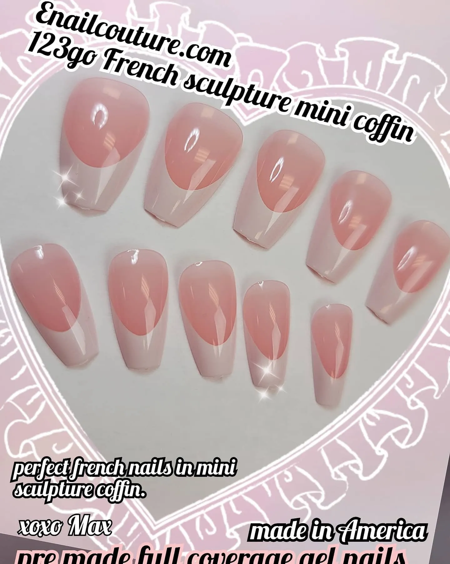 123 Go! Nails (pre made full coverage gel nail tips) (Full Cover False Nail Artificial Gel Nails Tip, False Nails)