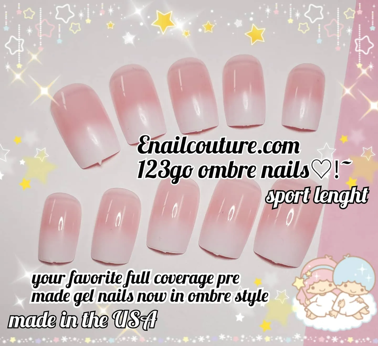 123 Go! Nails (pre made full coverage gel nail tips) (Full Cover False Nail Artificial Gel Nails Tip, False Nails)