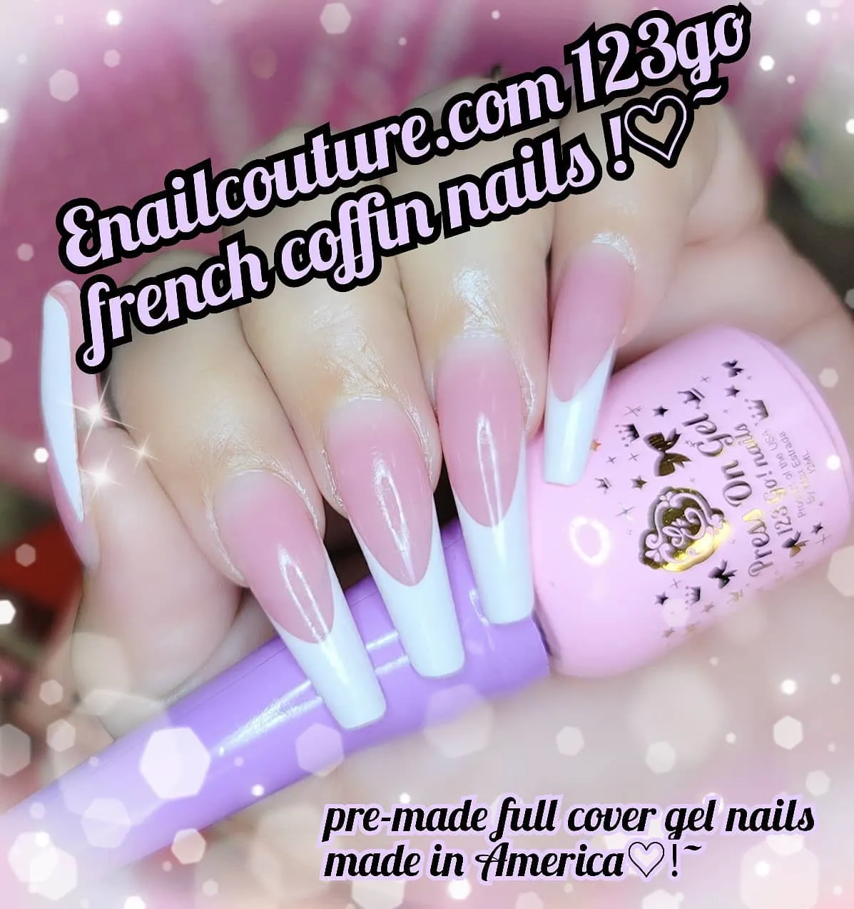 123 Go! Nails (pre made full coverage gel nail tips) (Full Cover False Nail Artificial Gel Nails Tip, False Nails)