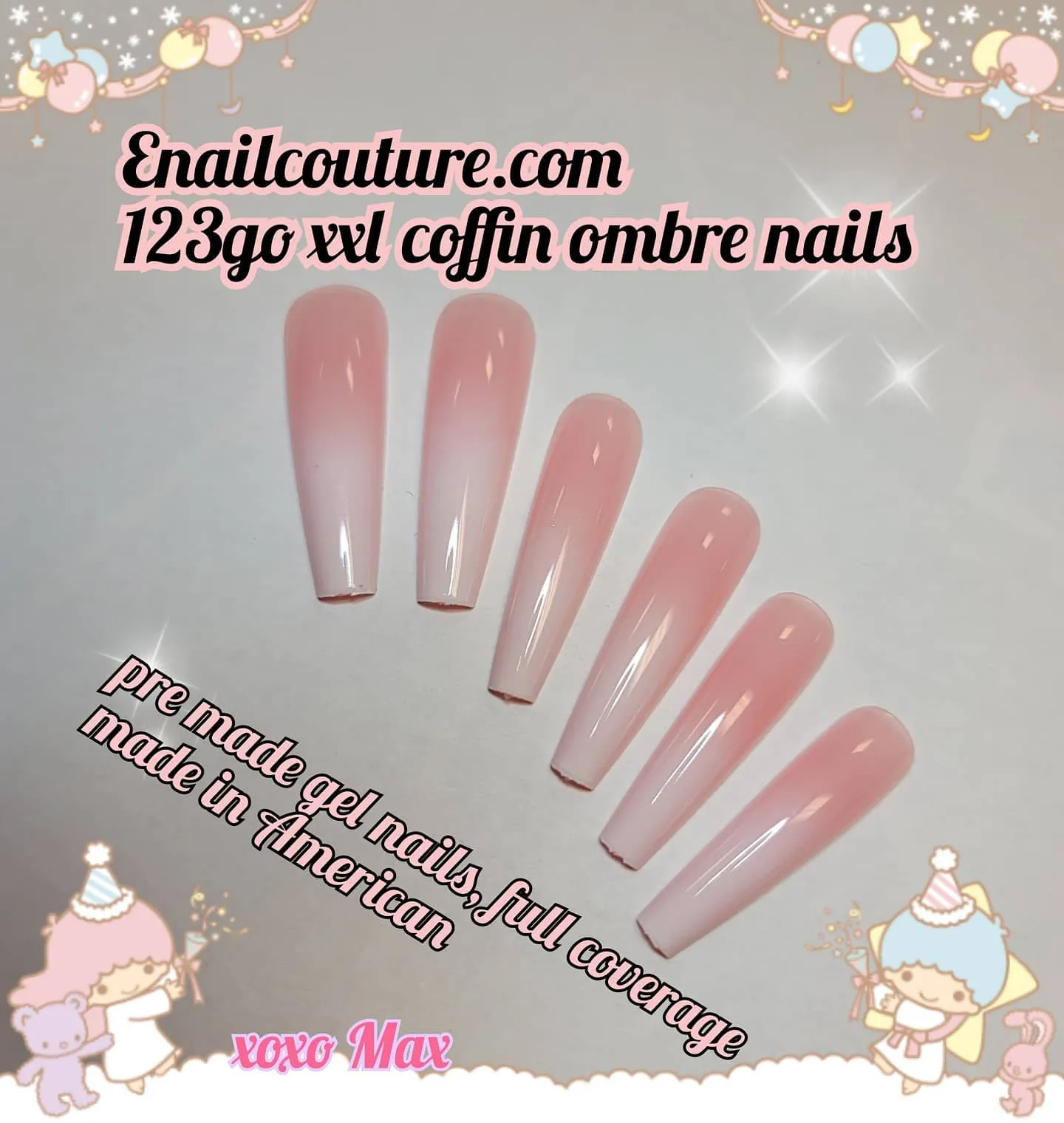 123 Go! Nails (pre made full coverage gel nail tips) (Full Cover False Nail Artificial Gel Nails Tip, False Nails)