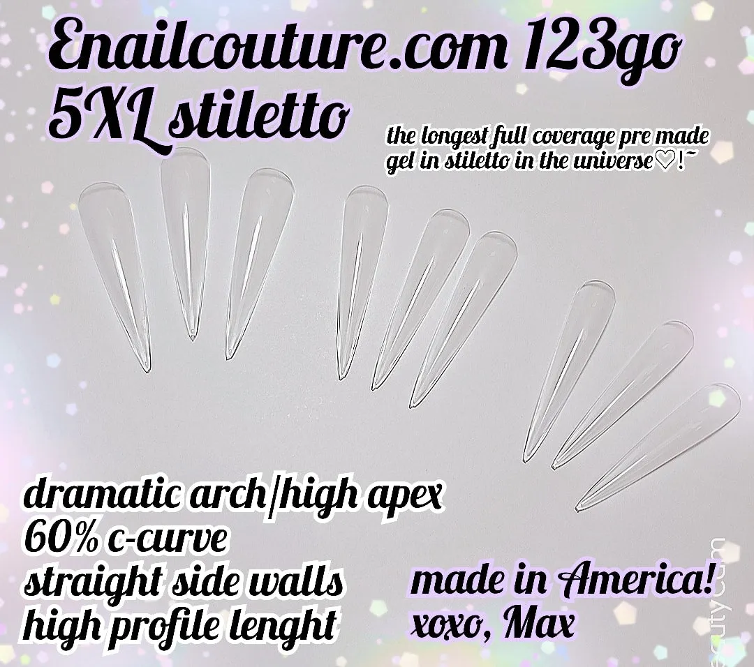 123 Go! Nails (pre made full coverage gel nail tips) (Full Cover False Nail Artificial Gel Nails Tip, False Nails)