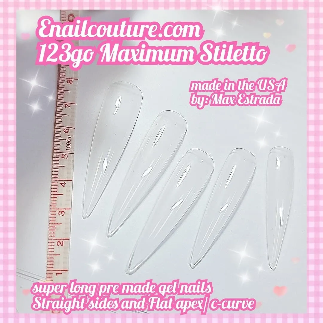 123 Go! Nails (pre made full coverage gel nail tips) (Full Cover False Nail Artificial Gel Nails Tip, False Nails)