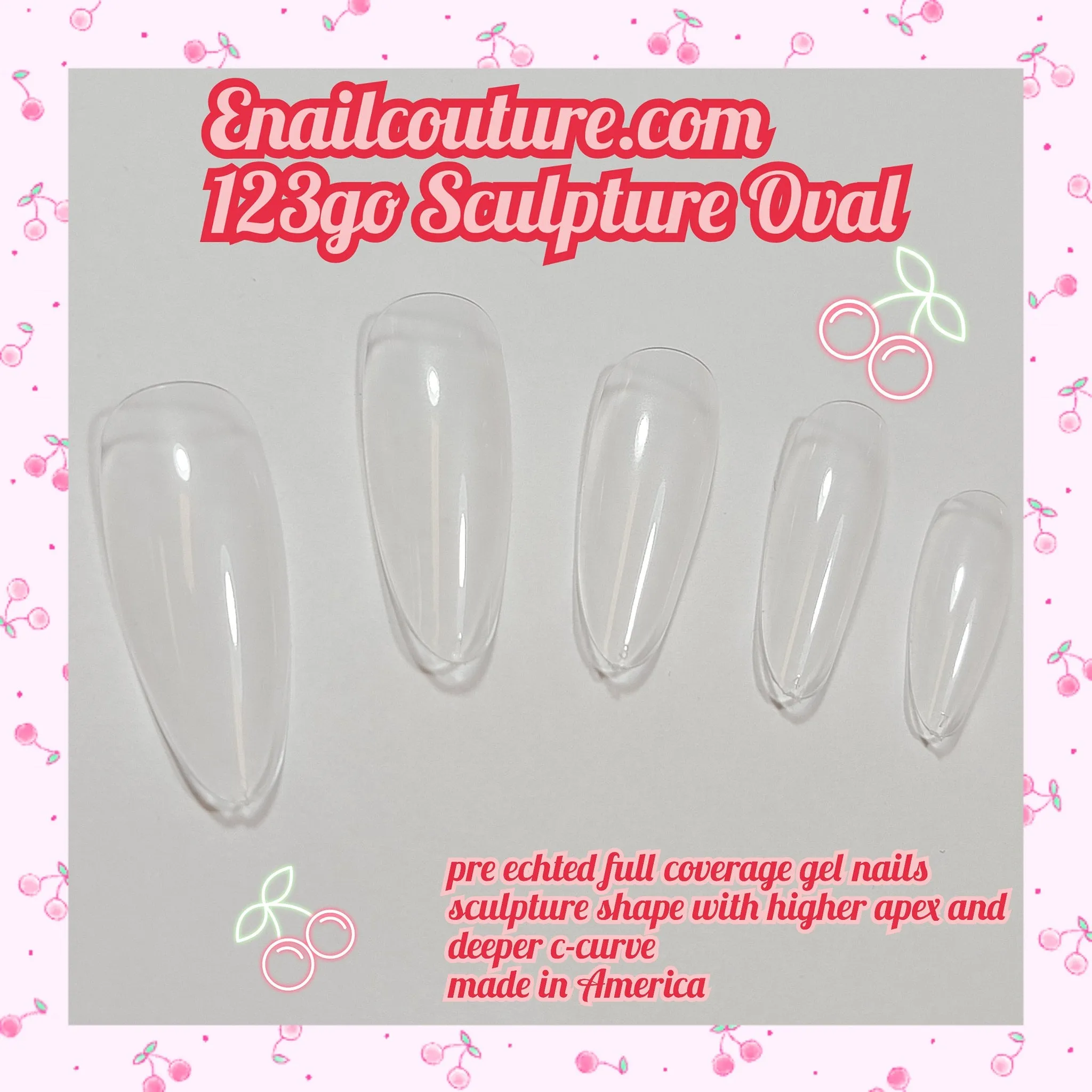 123 Go! Nails (pre made full coverage gel nail tips) (Full Cover False Nail Artificial Gel Nails Tip, False Nails)