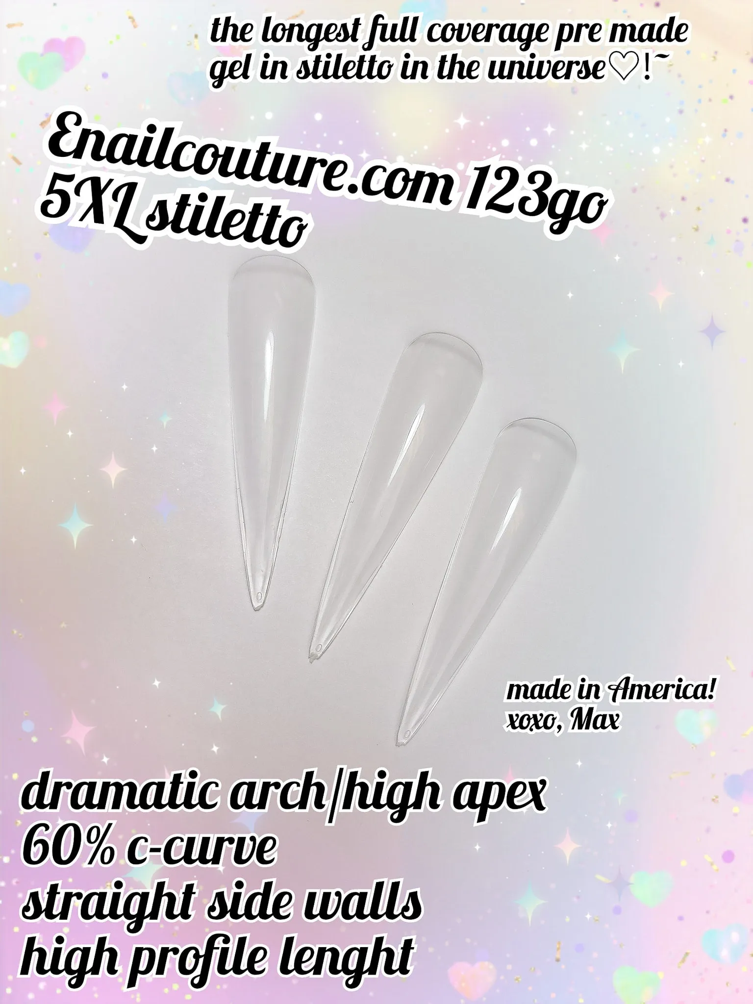 123 Go! Nails (pre made full coverage gel nail tips) (Full Cover False Nail Artificial Gel Nails Tip, False Nails)