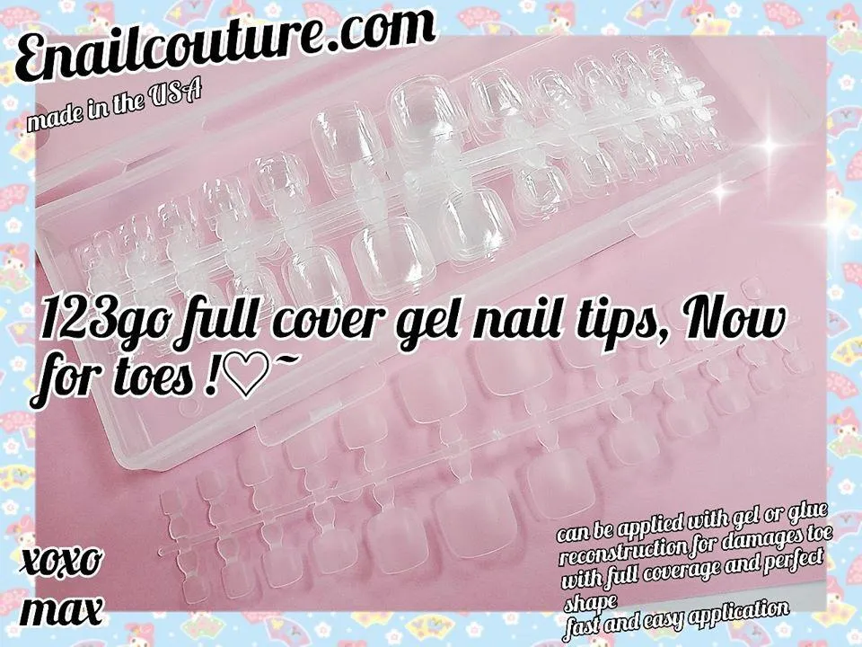 123 Go! Nails (pre made full coverage gel nail tips) (Full Cover False Nail Artificial Gel Nails Tip, False Nails)