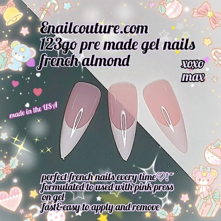 123 Go! Nails (pre made full coverage gel nail tips) (Full Cover False Nail Artificial Gel Nails Tip, False Nails)