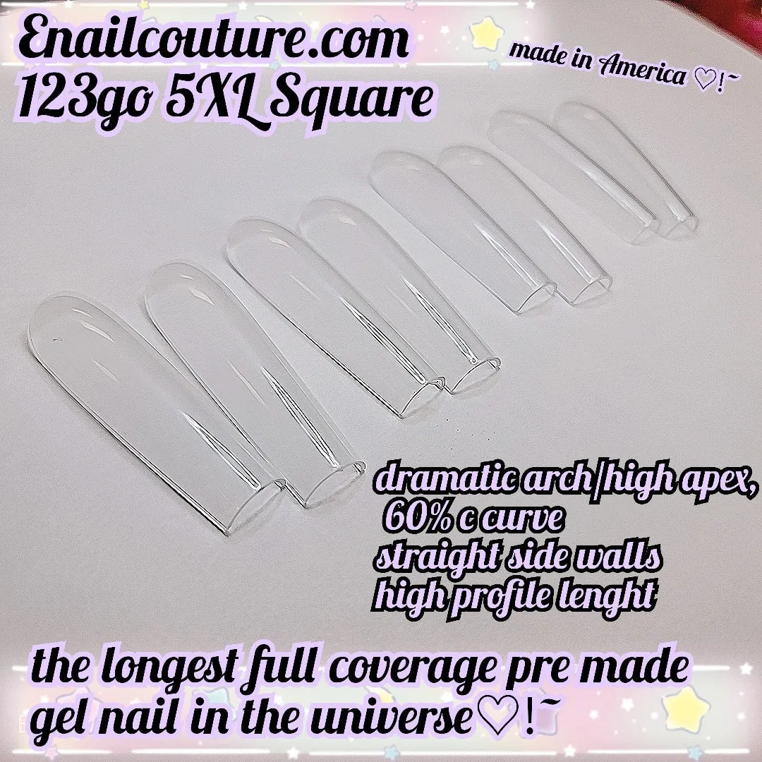 123 Go! Nails (pre made full coverage gel nail tips) (Full Cover False Nail Artificial Gel Nails Tip, False Nails)