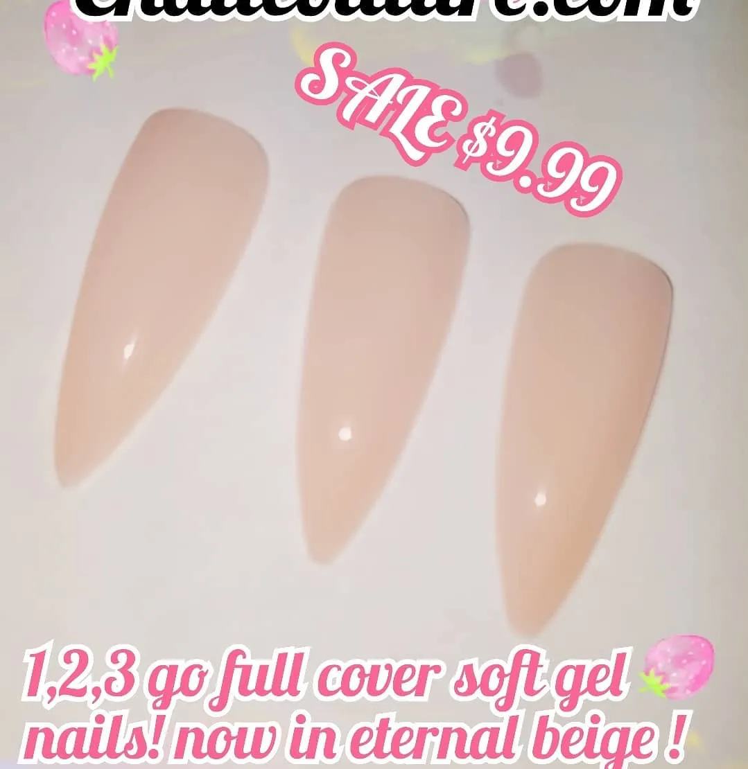 123 Go! Nails (pre made full coverage gel nail tips) (Full Cover False Nail Artificial Gel Nails Tip, False Nails)