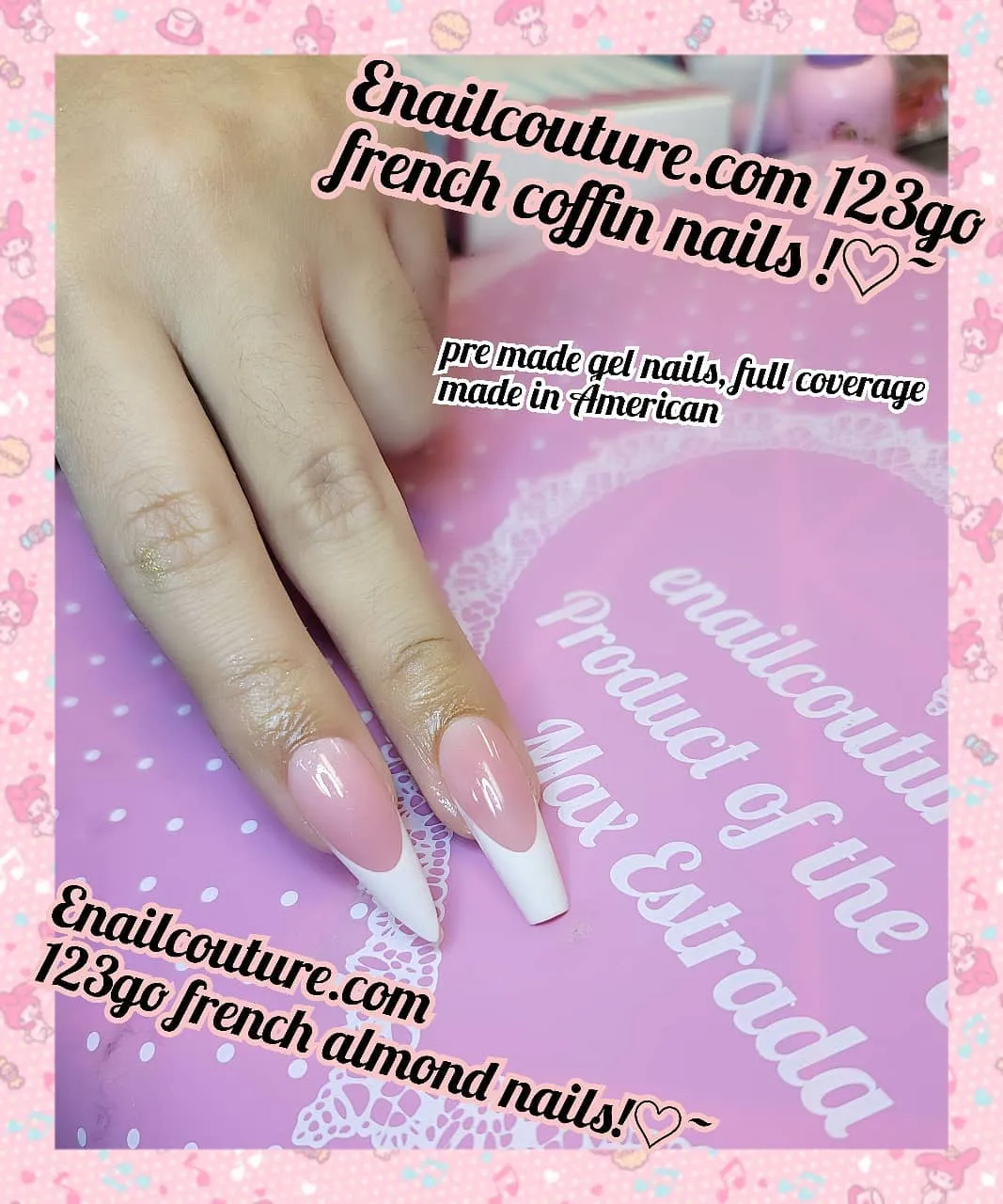 123 Go! Nails (pre made full coverage gel nail tips) (Full Cover False Nail Artificial Gel Nails Tip, False Nails)