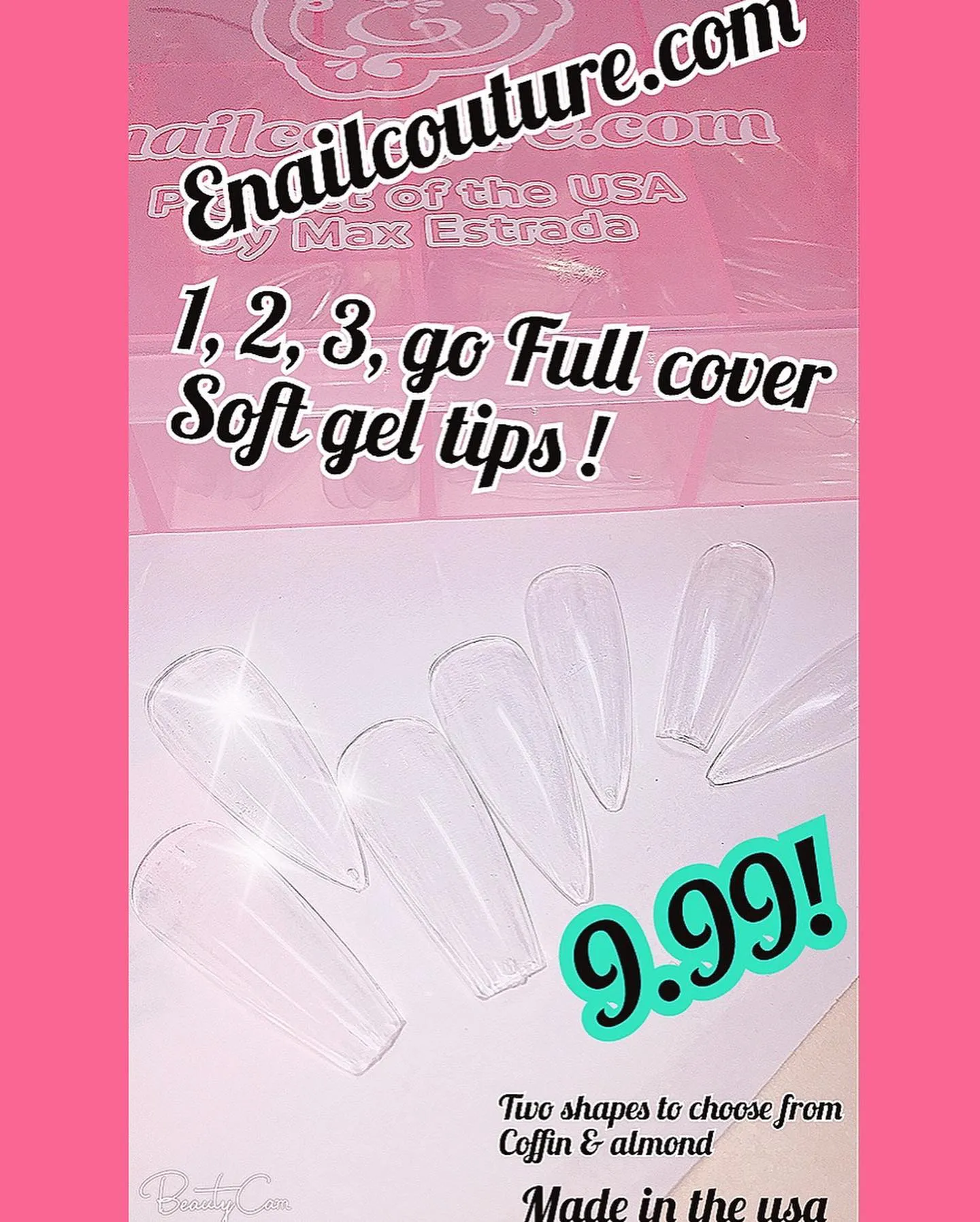 123 Go! Nails (pre made full coverage gel nail tips) (Full Cover False Nail Artificial Gel Nails Tip, False Nails)