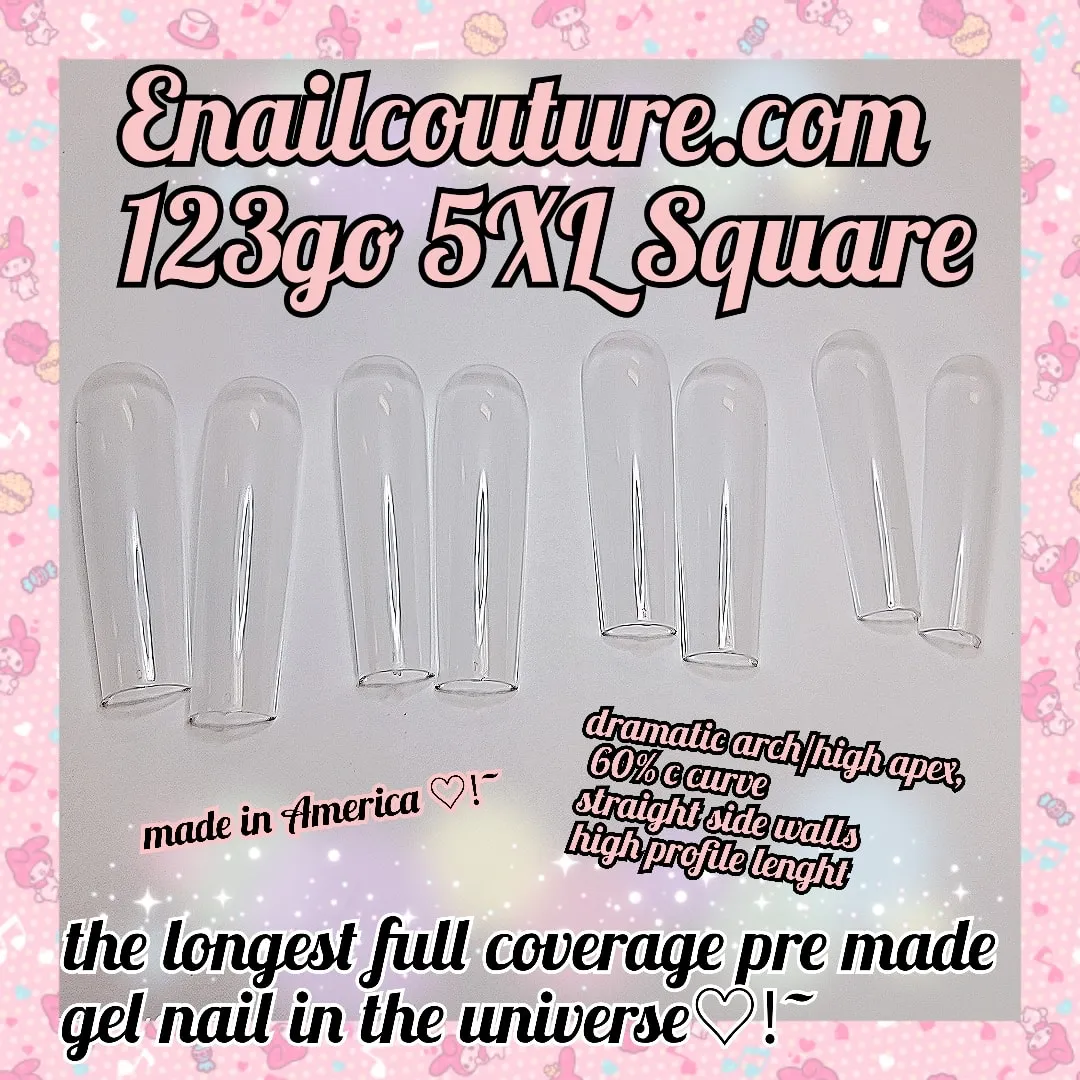 123 Go! Nails (pre made full coverage gel nail tips) (Full Cover False Nail Artificial Gel Nails Tip, False Nails)