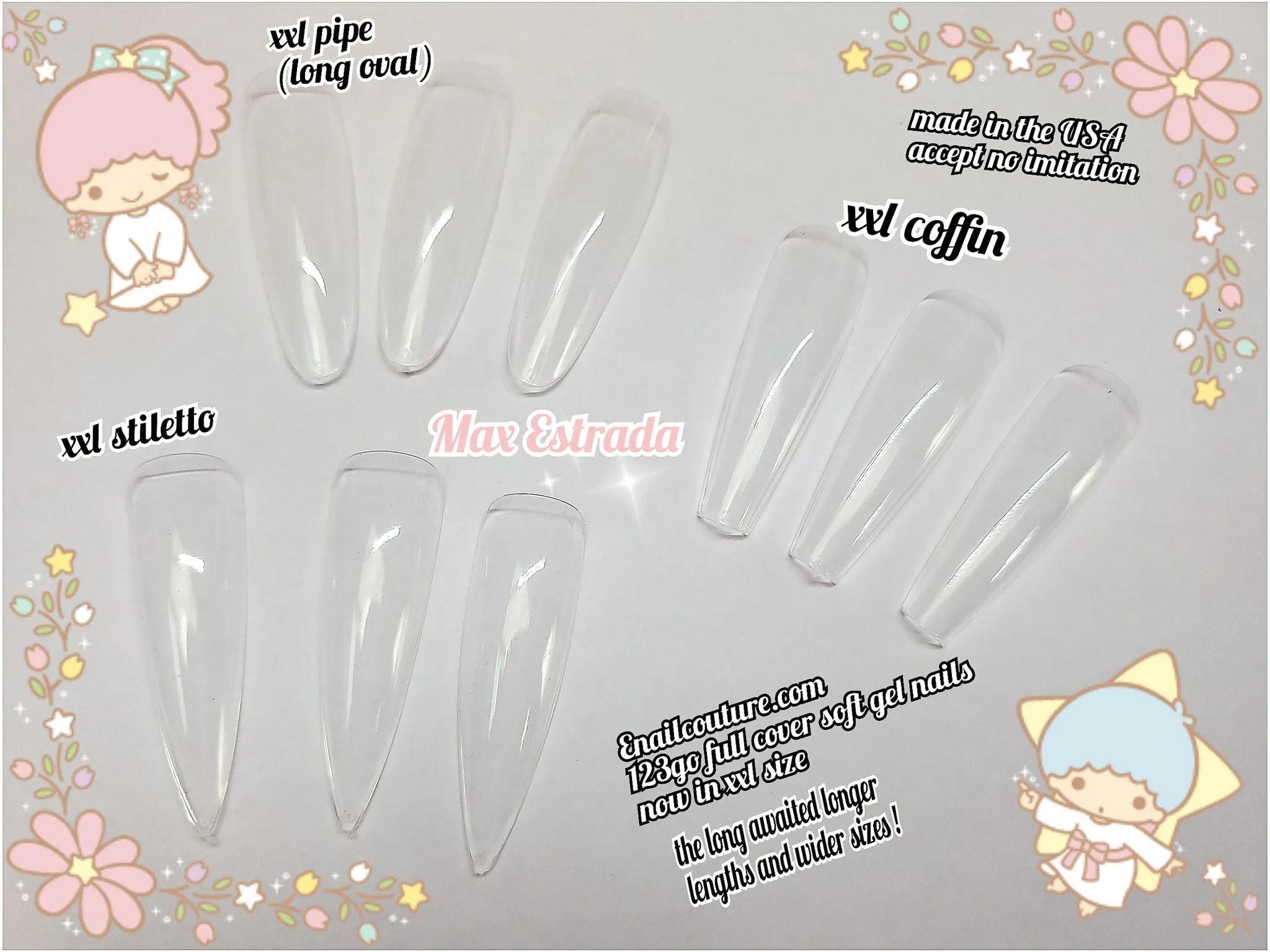 123 Go! Nails (pre made full coverage gel nail tips) (Full Cover False Nail Artificial Gel Nails Tip, False Nails)