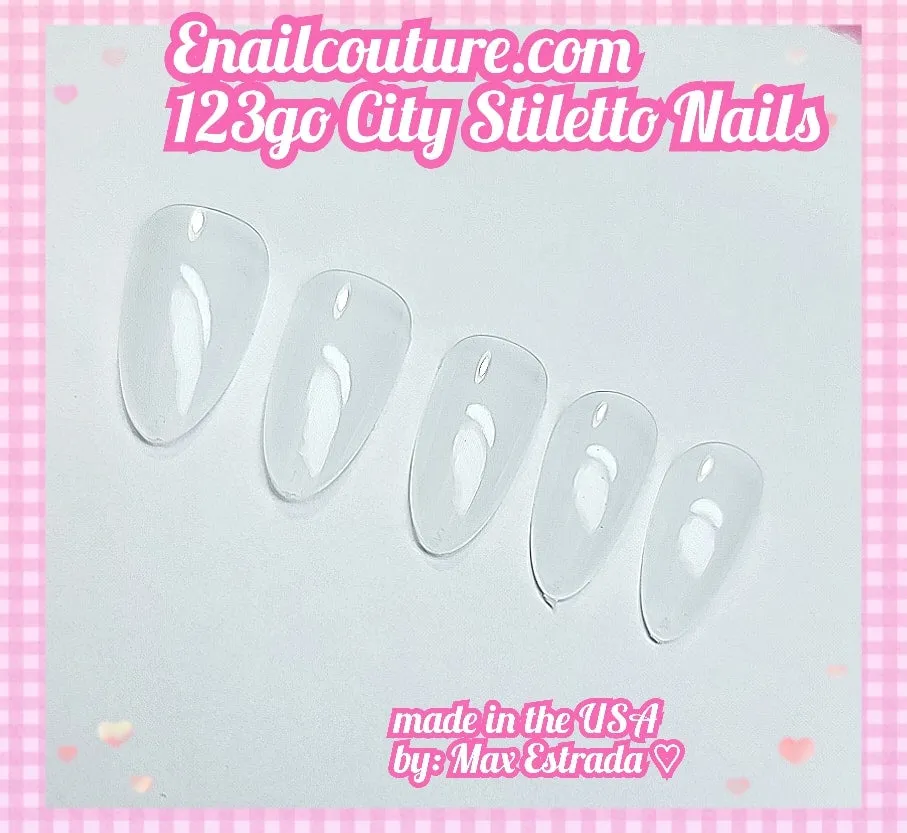 123 Go! Nails (pre made full coverage gel nail tips) (Full Cover False Nail Artificial Gel Nails Tip, False Nails)