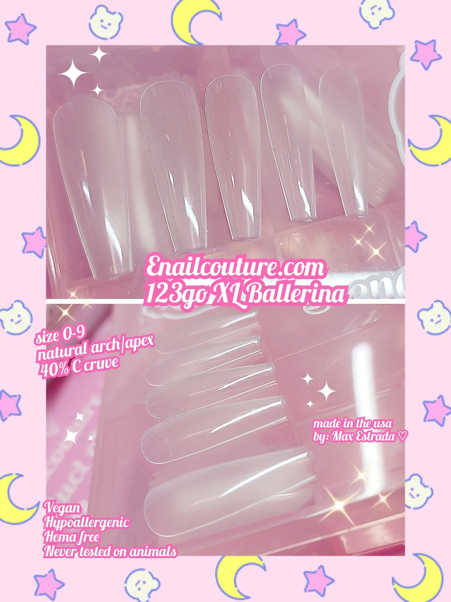 123 Go! Nails (pre made full coverage gel nail tips) (Full Cover False Nail Artificial Gel Nails Tip, False Nails)