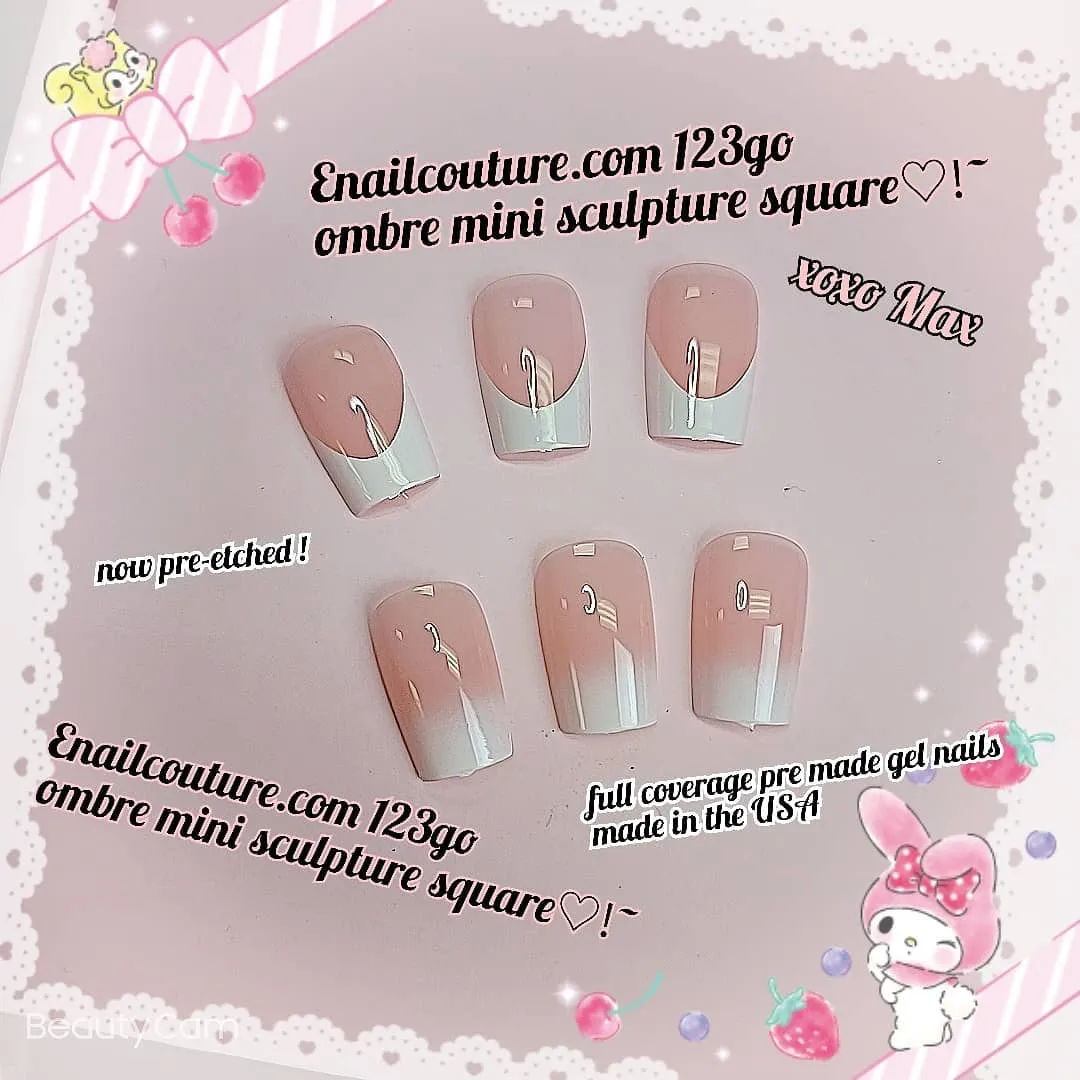 123 Go! Nails (pre made full coverage gel nail tips) (Full Cover False Nail Artificial Gel Nails Tip, False Nails)