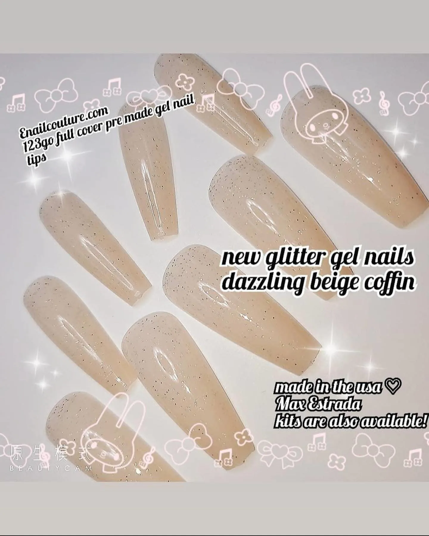 123 Go! Nails (pre made full coverage gel nail tips) (Full Cover False Nail Artificial Gel Nails Tip, False Nails)