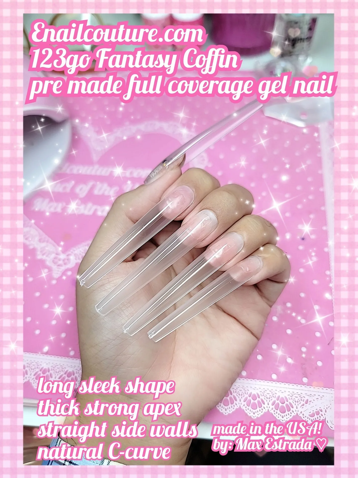 123 Go! Nails (pre made full coverage gel nail tips) (Full Cover False Nail Artificial Gel Nails Tip, False Nails)