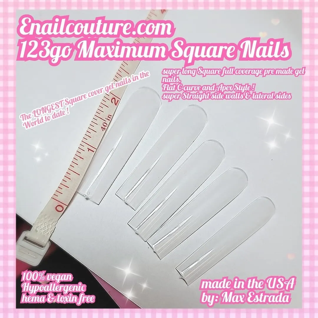 123 Go! Nails (pre made full coverage gel nail tips) (Full Cover False Nail Artificial Gel Nails Tip, False Nails)