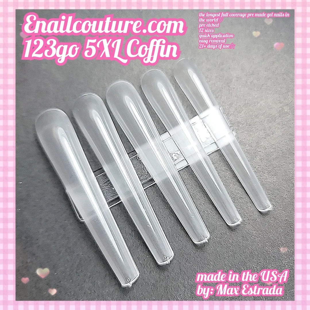 123 Go! Nails (pre made full coverage gel nail tips) (Full Cover False Nail Artificial Gel Nails Tip, False Nails)