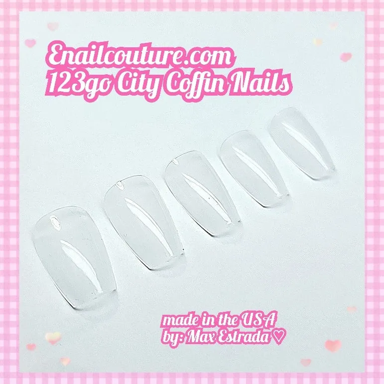 123 Go! Nails (pre made full coverage gel nail tips) (Full Cover False Nail Artificial Gel Nails Tip, False Nails)