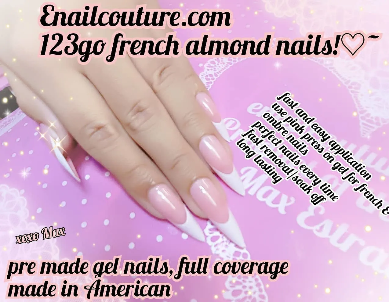 123 Go! Nails (pre made full coverage gel nail tips) (Full Cover False Nail Artificial Gel Nails Tip, False Nails)