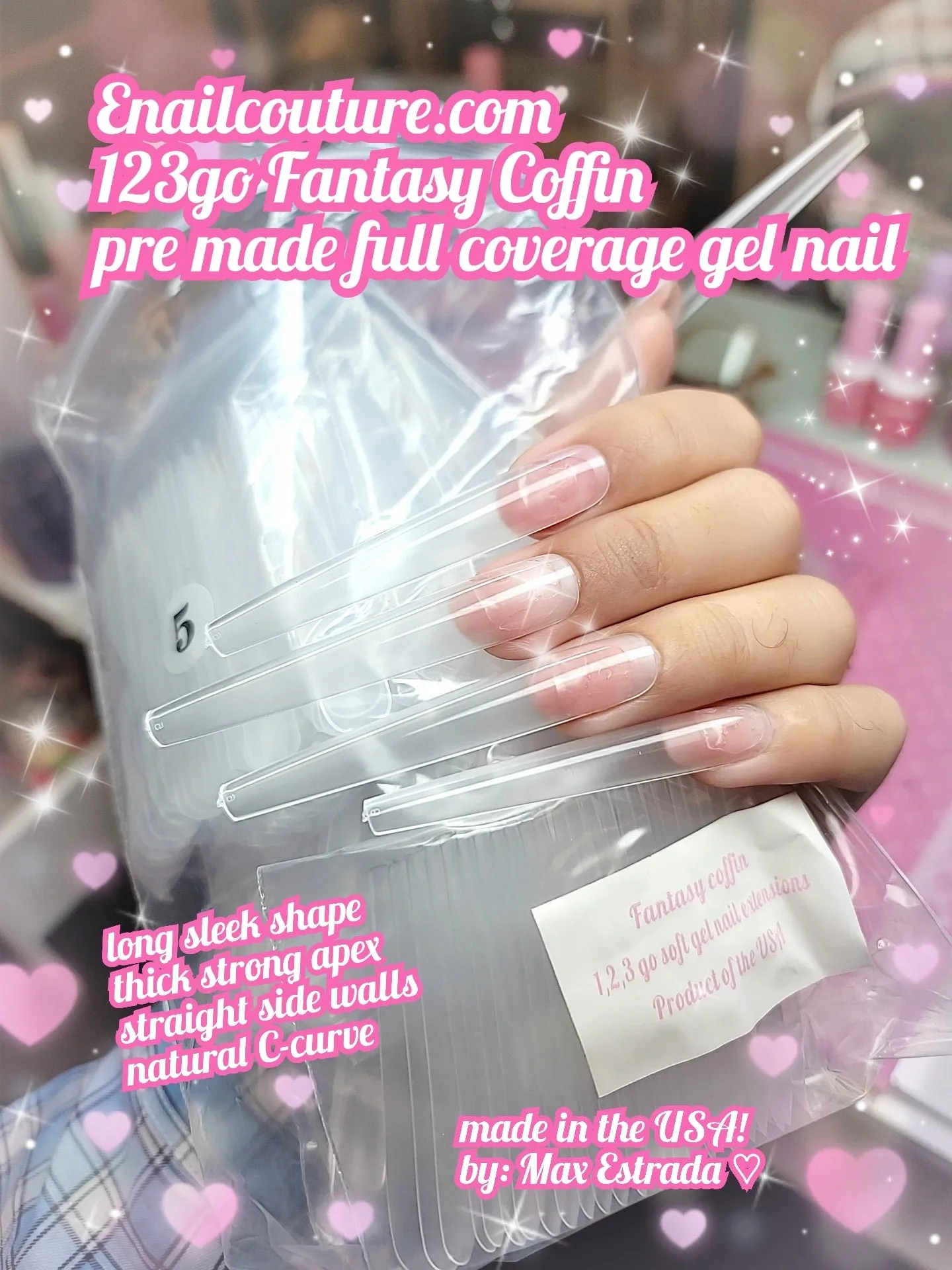 123 Go! Nails (pre made full coverage gel nail tips) (Full Cover False Nail Artificial Gel Nails Tip, False Nails)