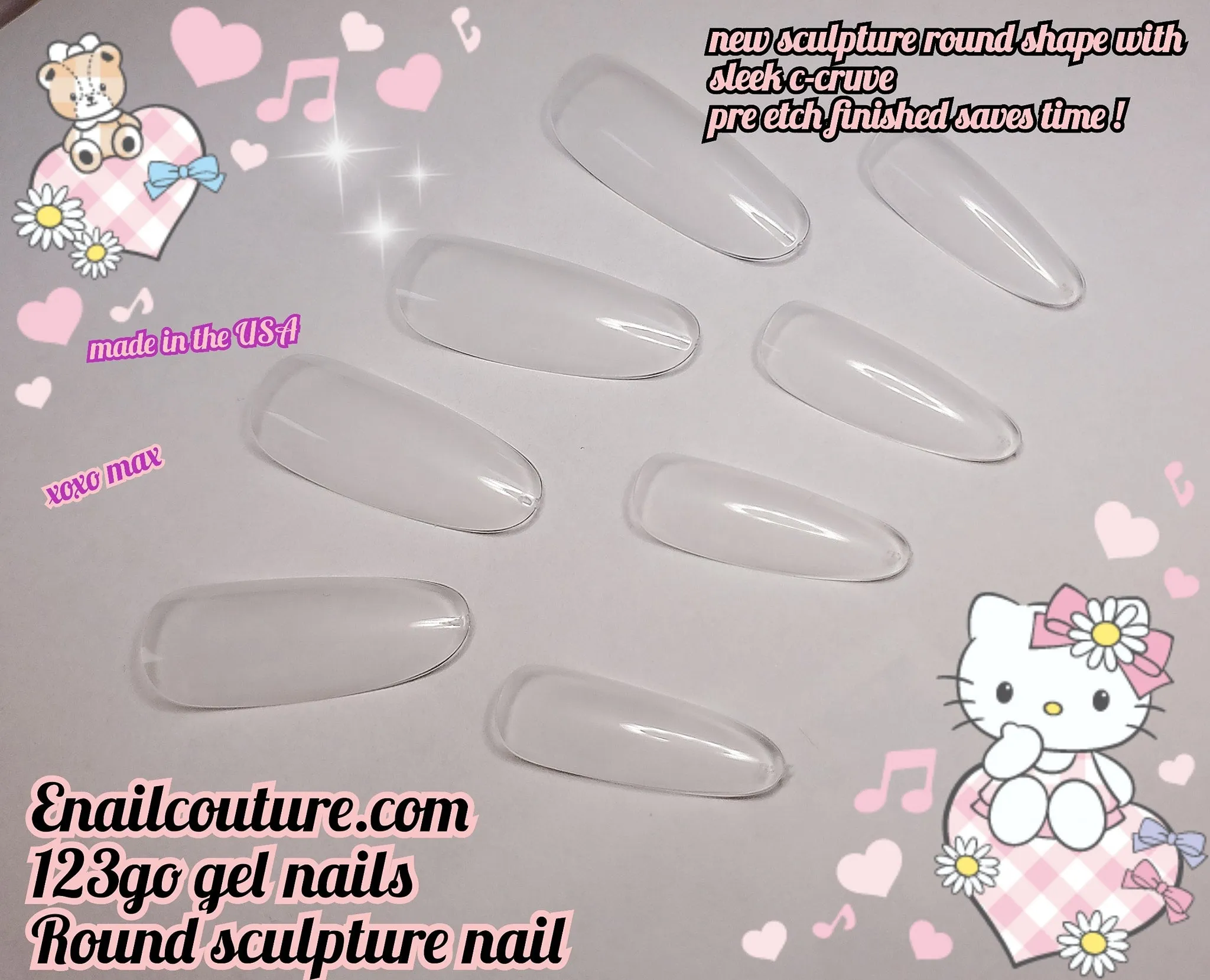 123 Go! Nails (pre made full coverage gel nail tips) (Full Cover False Nail Artificial Gel Nails Tip, False Nails)