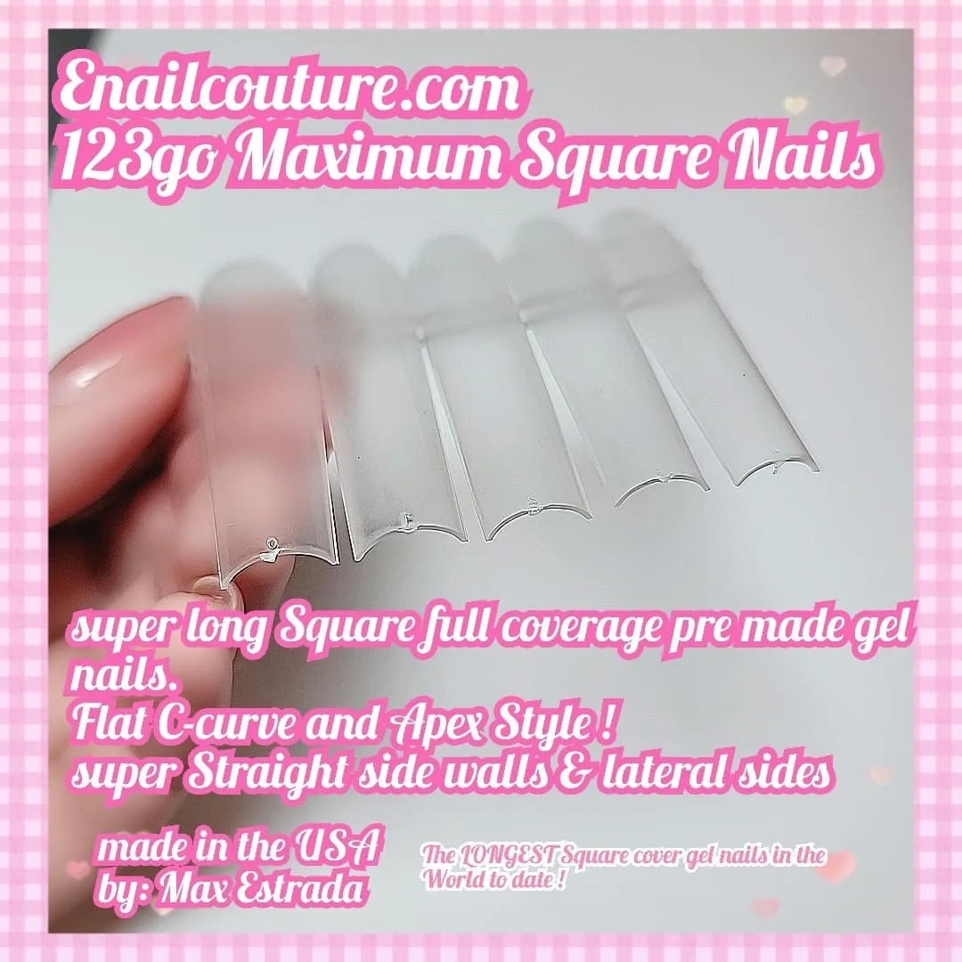 123 Go! Nails (pre made full coverage gel nail tips) (Full Cover False Nail Artificial Gel Nails Tip, False Nails)