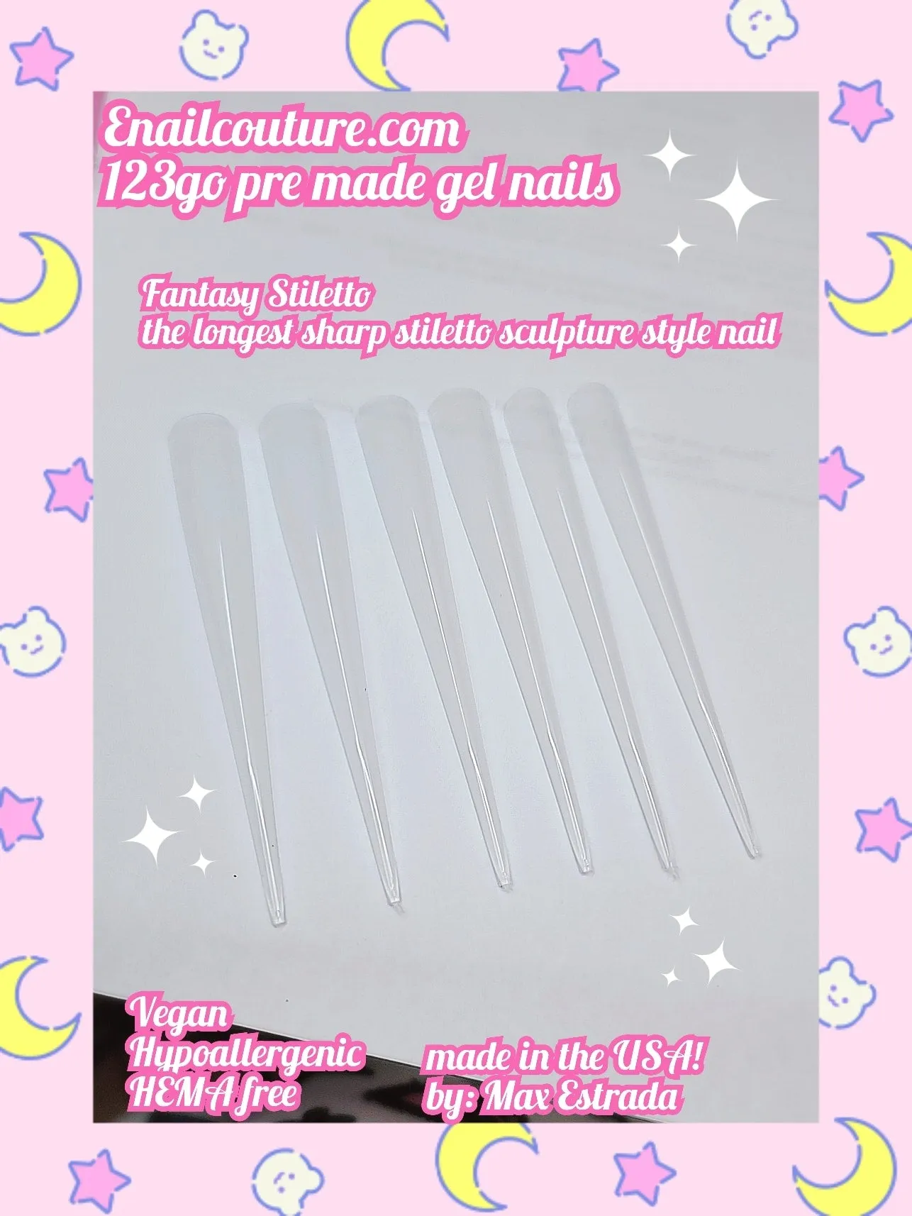 123 Go! Nails (pre made full coverage gel nail tips) (Full Cover False Nail Artificial Gel Nails Tip, False Nails)