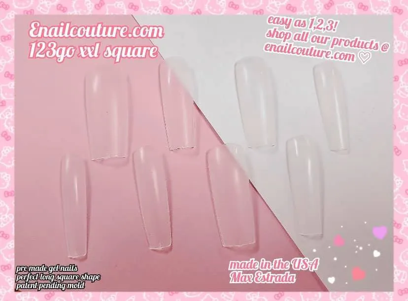 123 Go! Nails (pre made full coverage gel nail tips) (Full Cover False Nail Artificial Gel Nails Tip, False Nails)