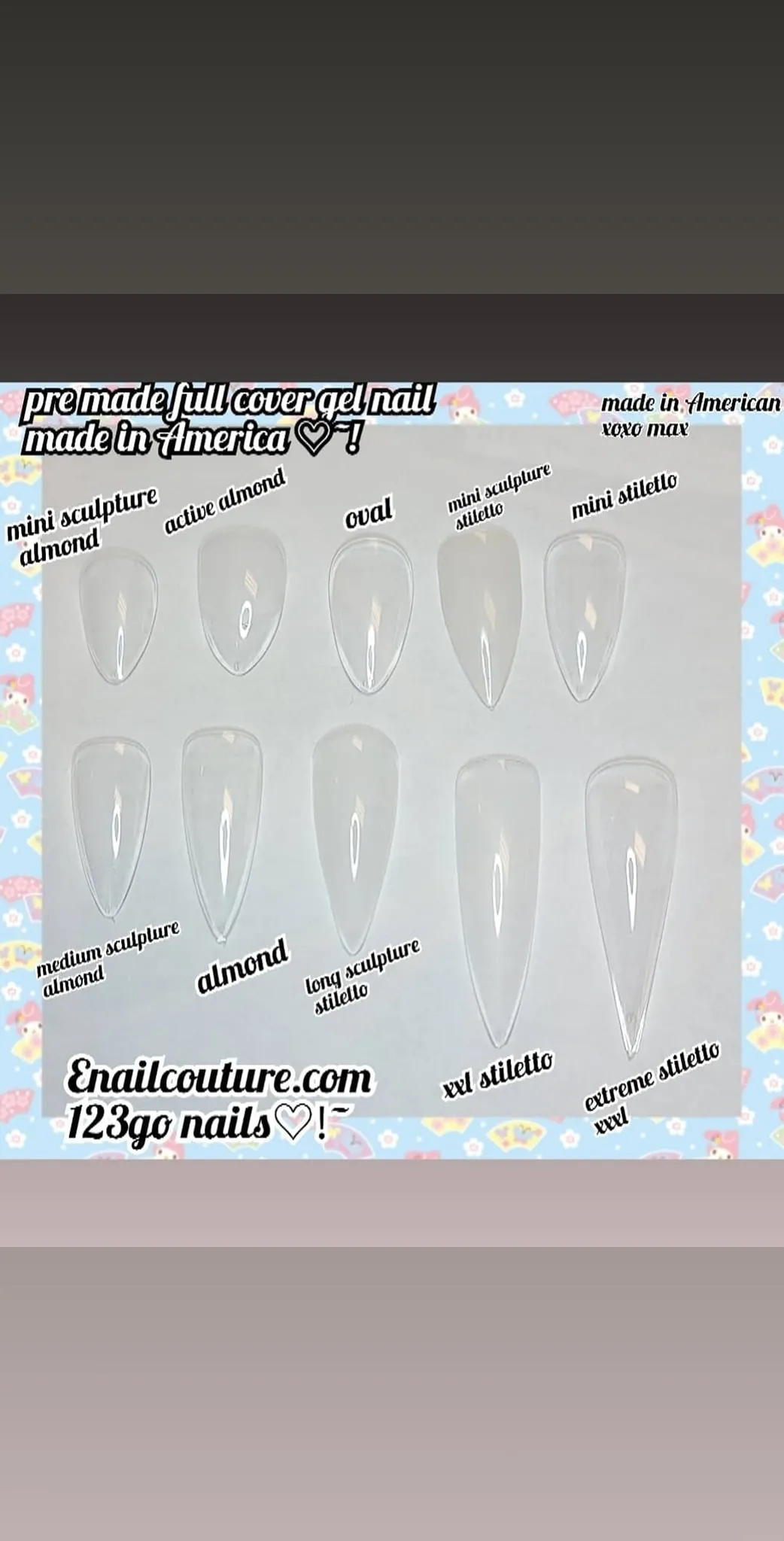 123 Go! Nails (pre made full coverage gel nail tips) (Full Cover False Nail Artificial Gel Nails Tip, False Nails)