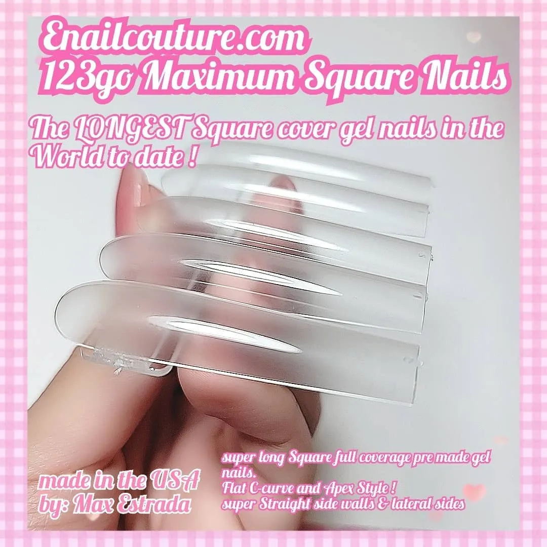 123 Go! Nails (pre made full coverage gel nail tips) (Full Cover False Nail Artificial Gel Nails Tip, False Nails)