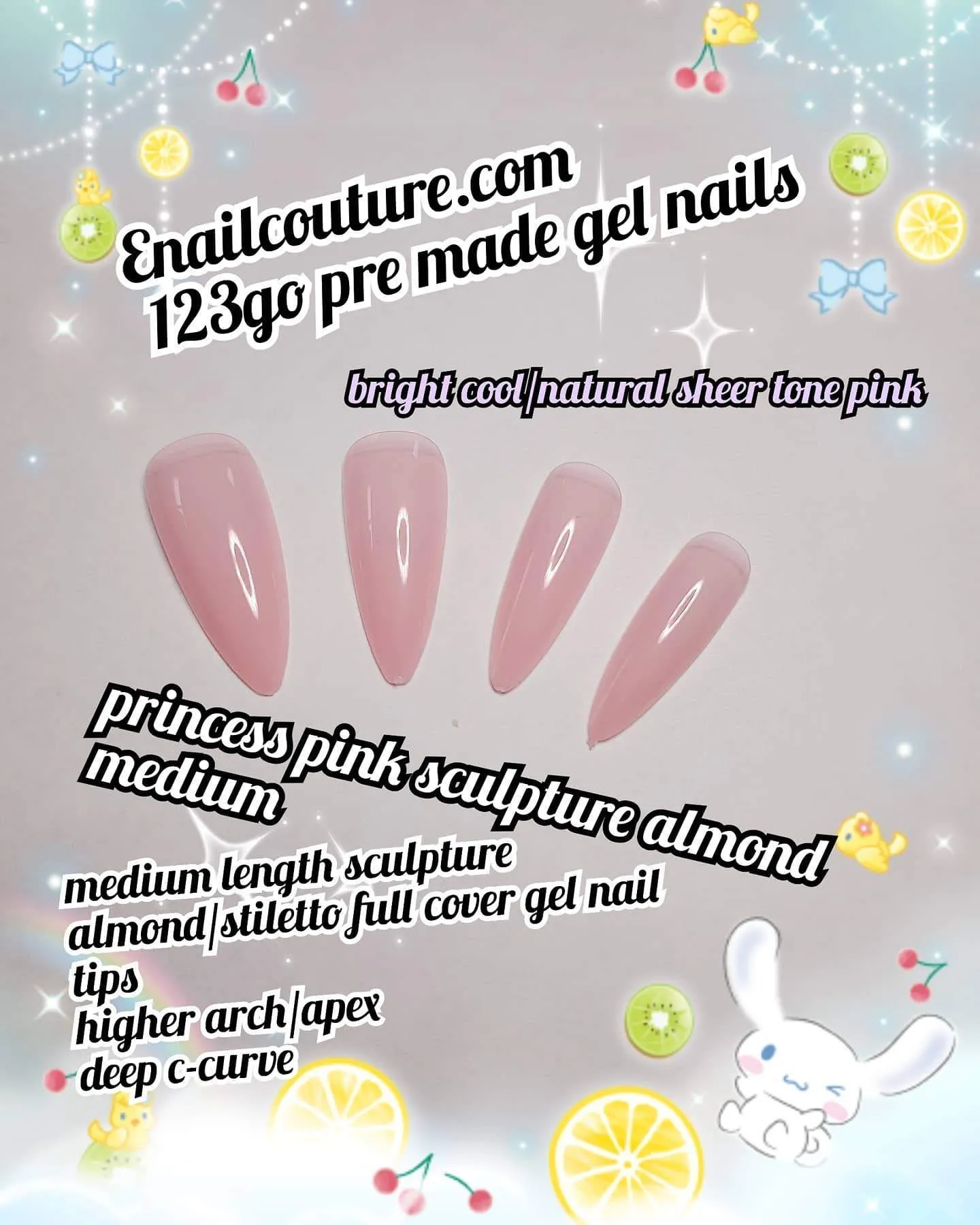 123 Go! Nails (pre made full coverage gel nail tips) (Full Cover False Nail Artificial Gel Nails Tip, False Nails)