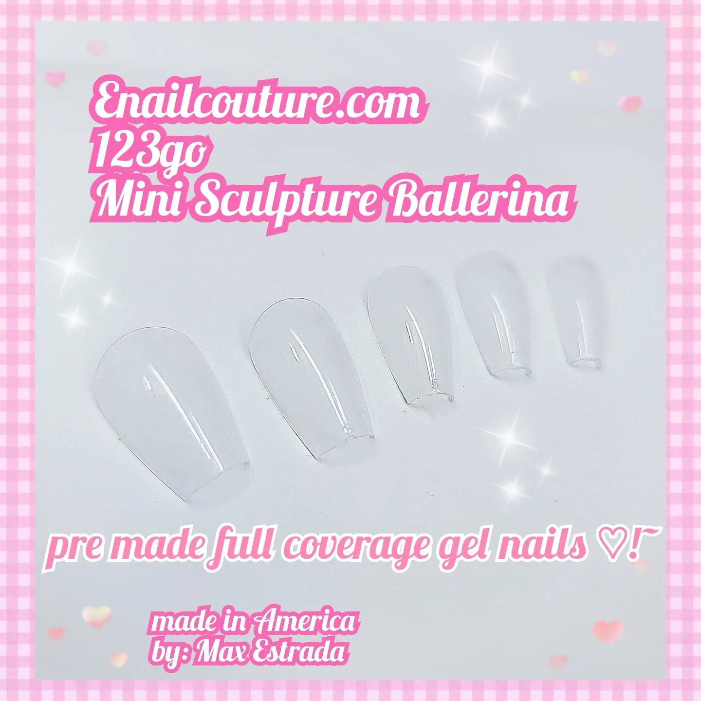 123 Go! Nails (pre made full coverage gel nail tips) (Full Cover False Nail Artificial Gel Nails Tip, False Nails)