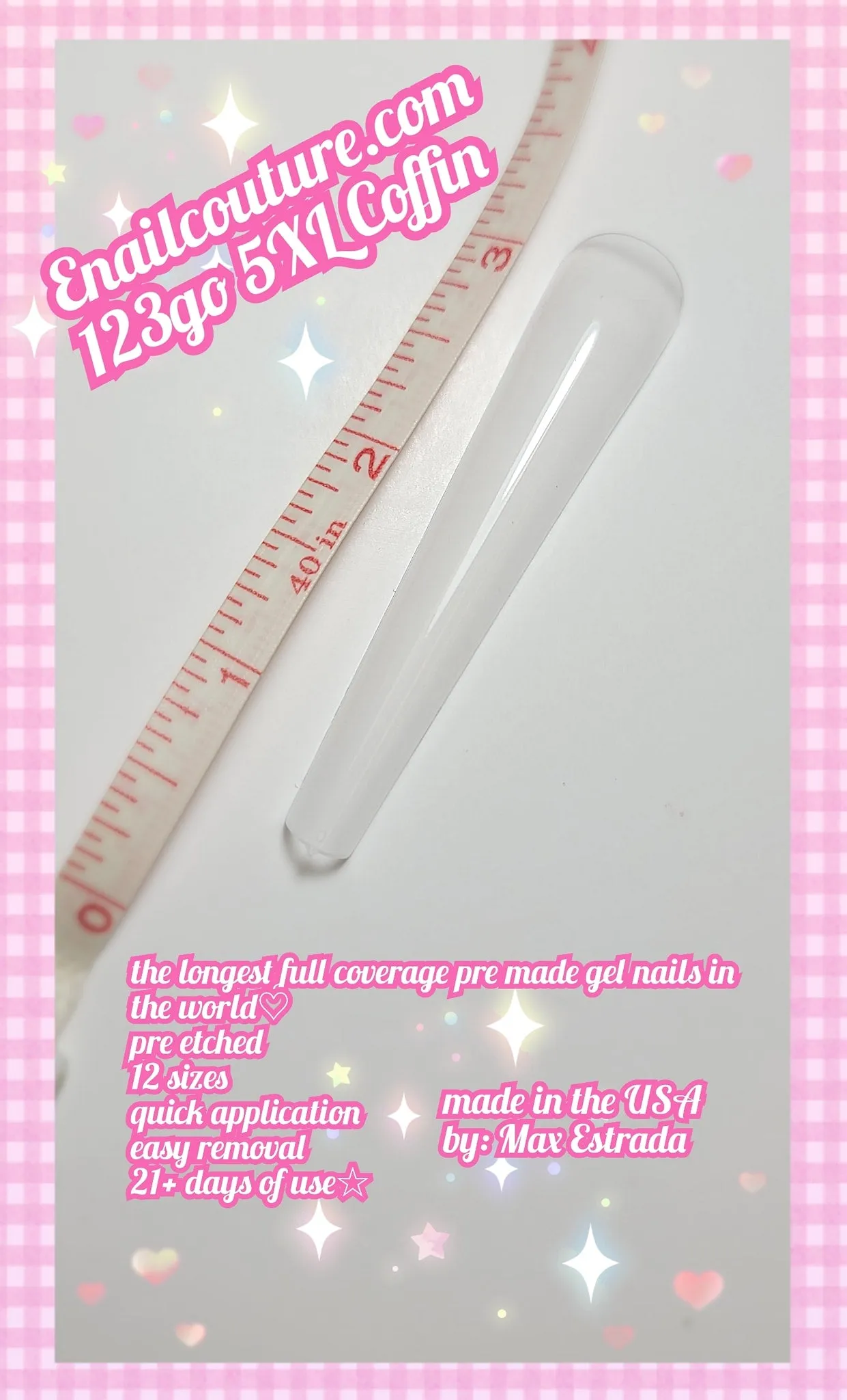 123 Go! Nails (pre made full coverage gel nail tips) (Full Cover False Nail Artificial Gel Nails Tip, False Nails)