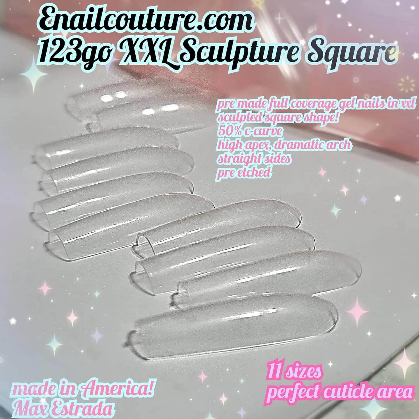 123 Go! Nails (pre made full coverage gel nail tips) (Full Cover False Nail Artificial Gel Nails Tip, False Nails)