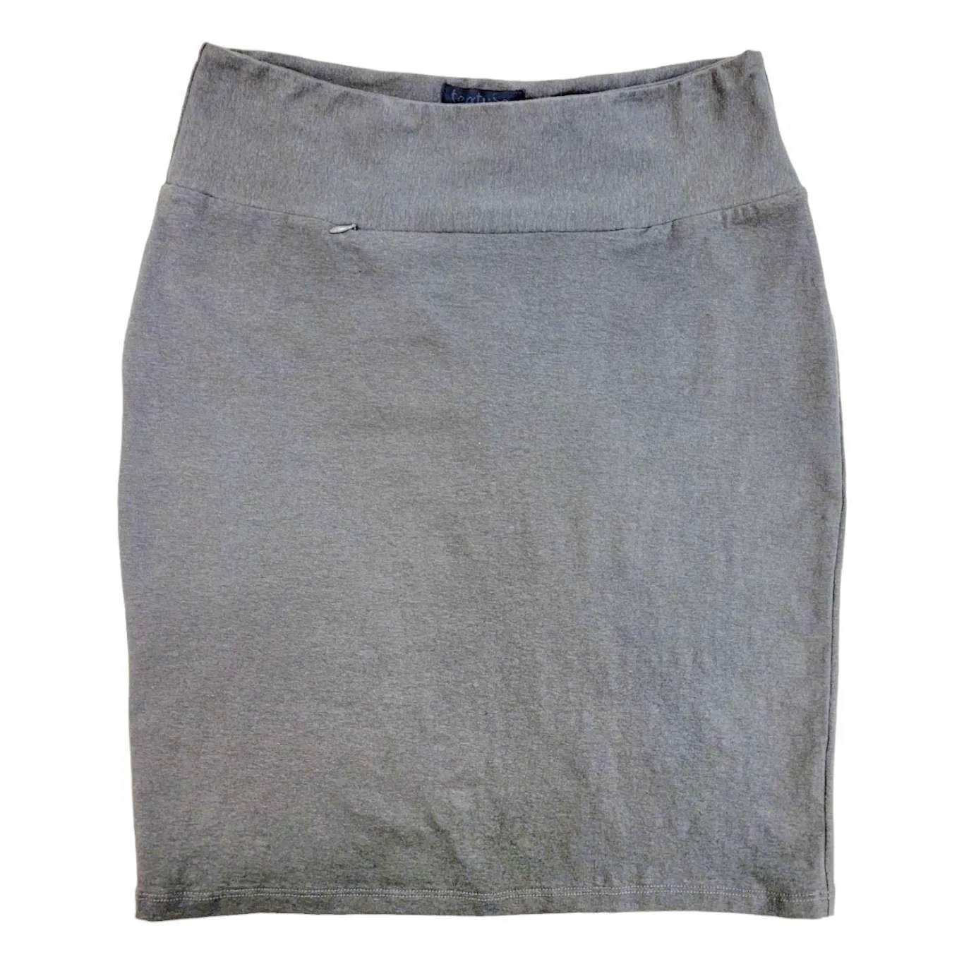 (20% Off) Skirt - Pewter Gray Fitted Knee Length Comfy Skirt® (Size S Only) by Texture Clothing