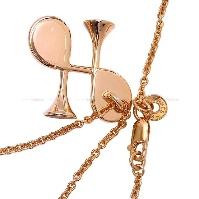 2023 AW NEW HERMES necklace Cor H Horm motif Noir (Black) Rose Gold HW[BRAND NEW][Authentic]