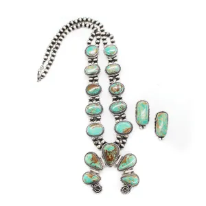 2024 Black Friday - #8 Turquoise Squash Blossom & Earring Set