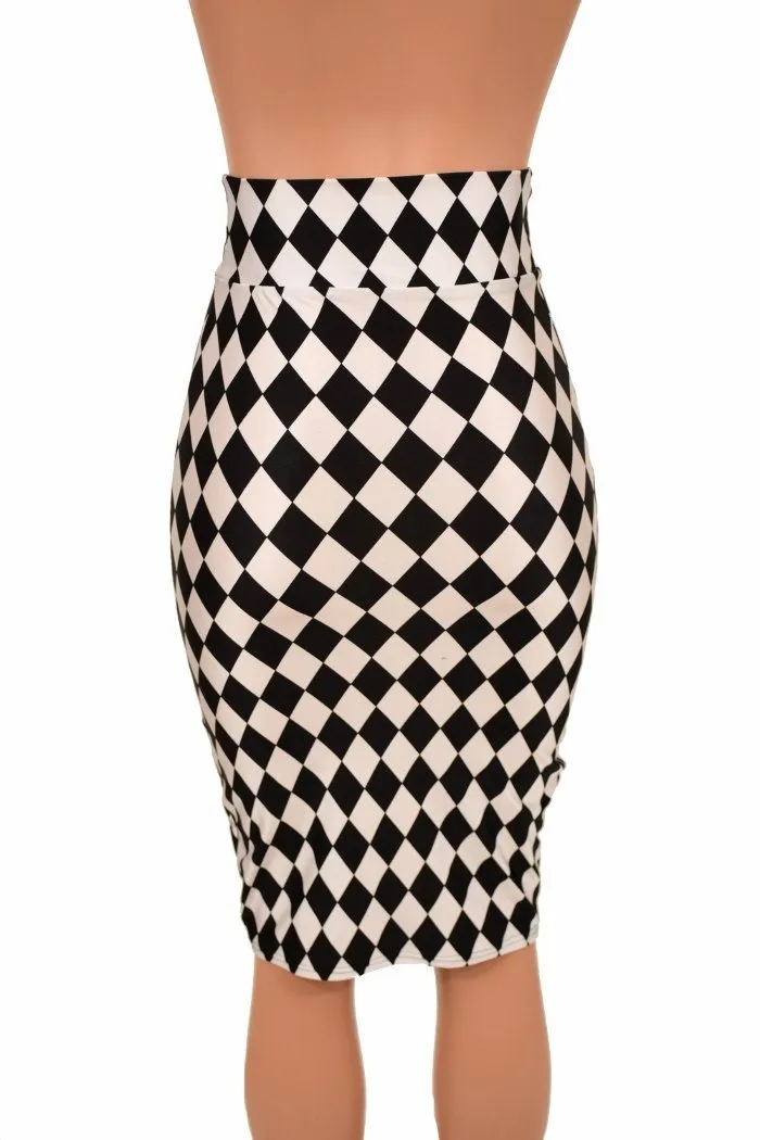 27" Diamond Print Pencil Skirt