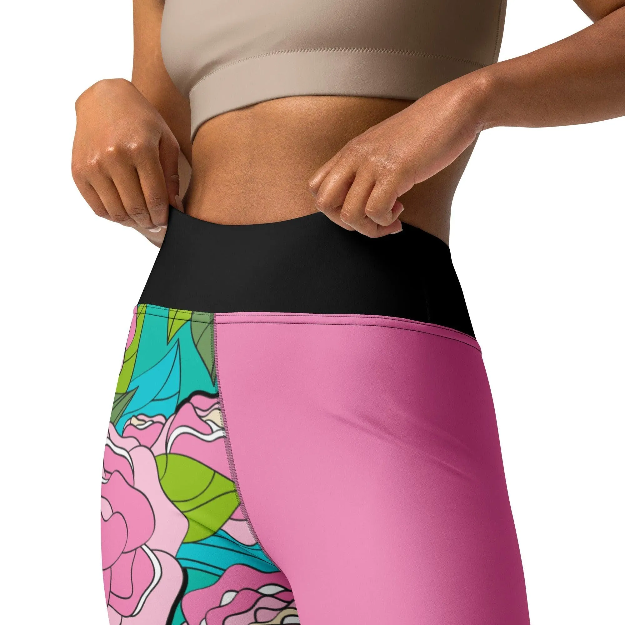 BE MY ONLY pink turquoise - Yoga Leggings