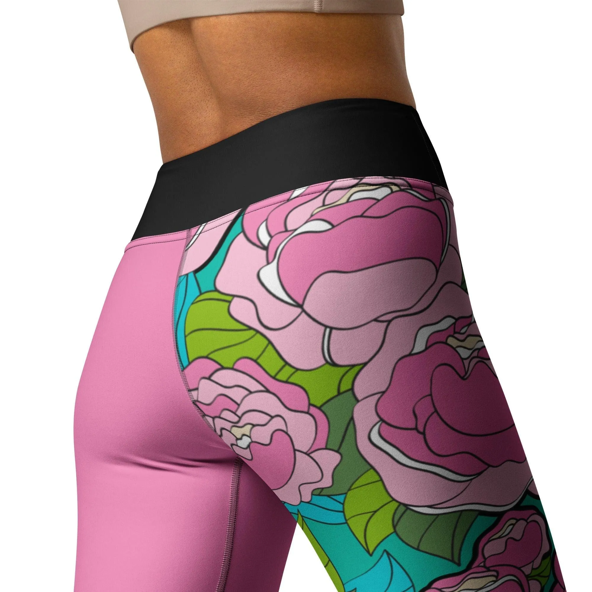 BE MY ONLY pink turquoise - Yoga Leggings