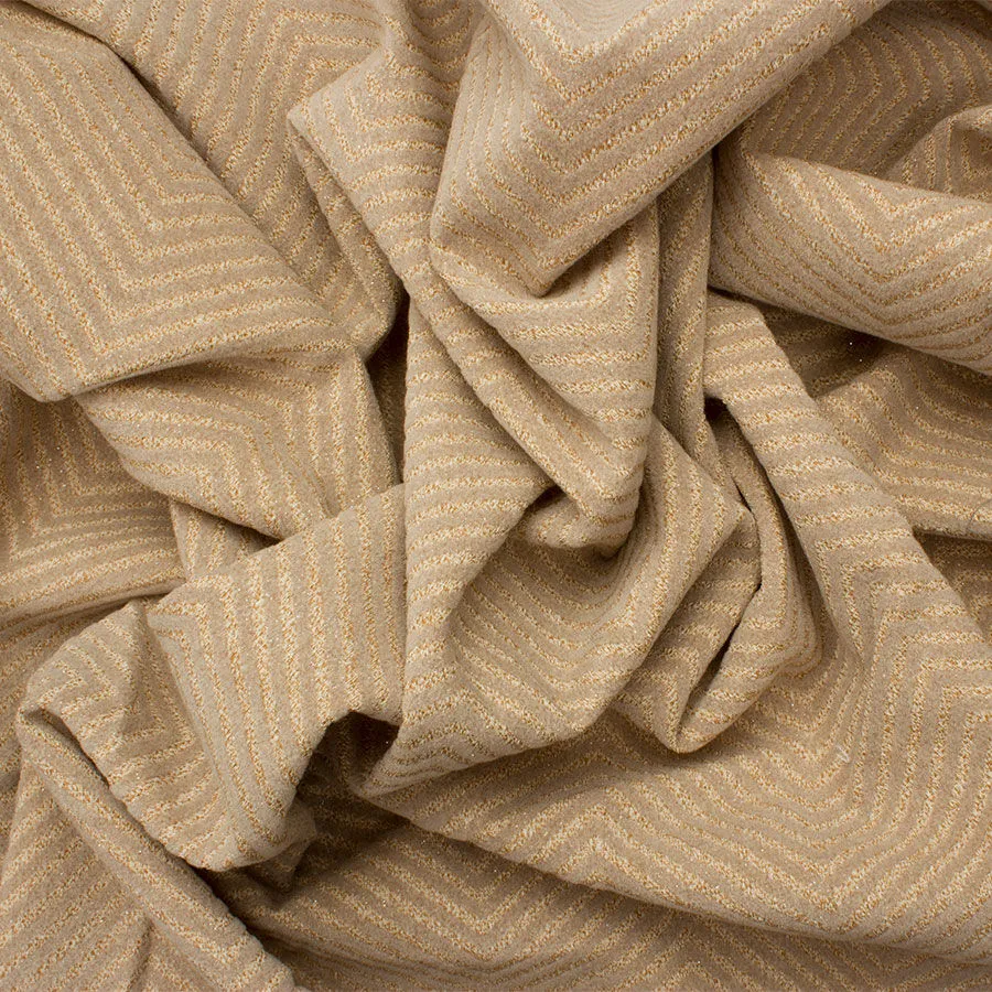 Beige/Gold Flocked Wool (A 2.50m)