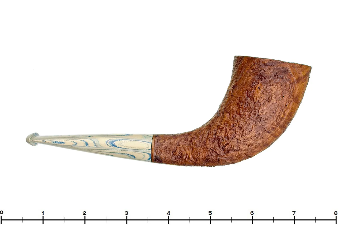 Bill Walther Pipe Tan Blast Horn with Delft Brindle