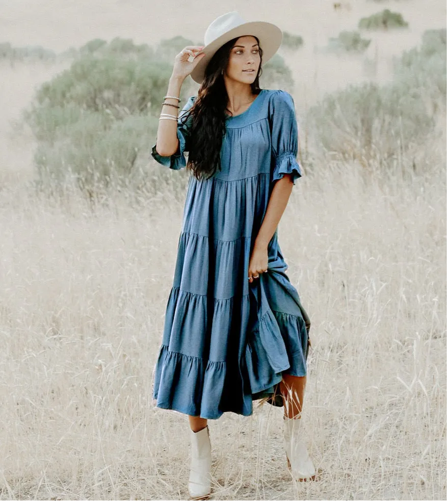 Bohemian Denim Dream Dress // Blue Denim