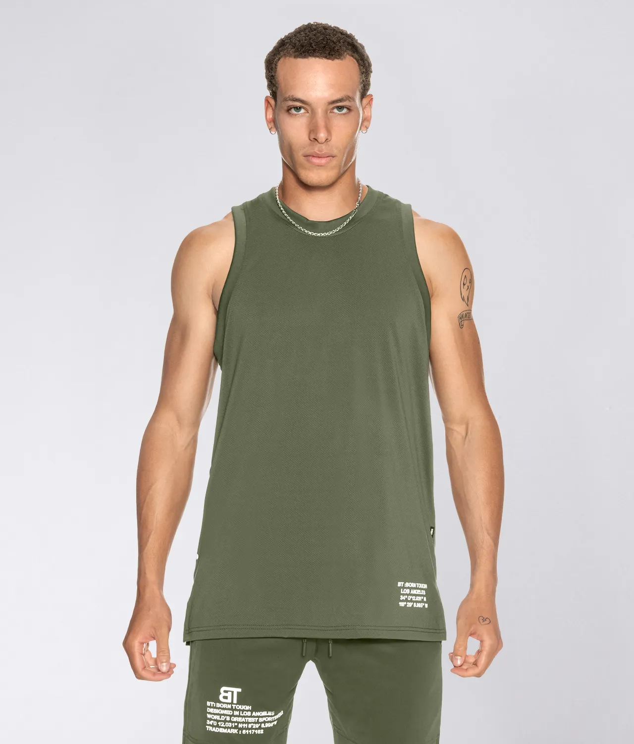 Born Tough Air Pro™ Military Green Bodybuilding Tank Top for Men