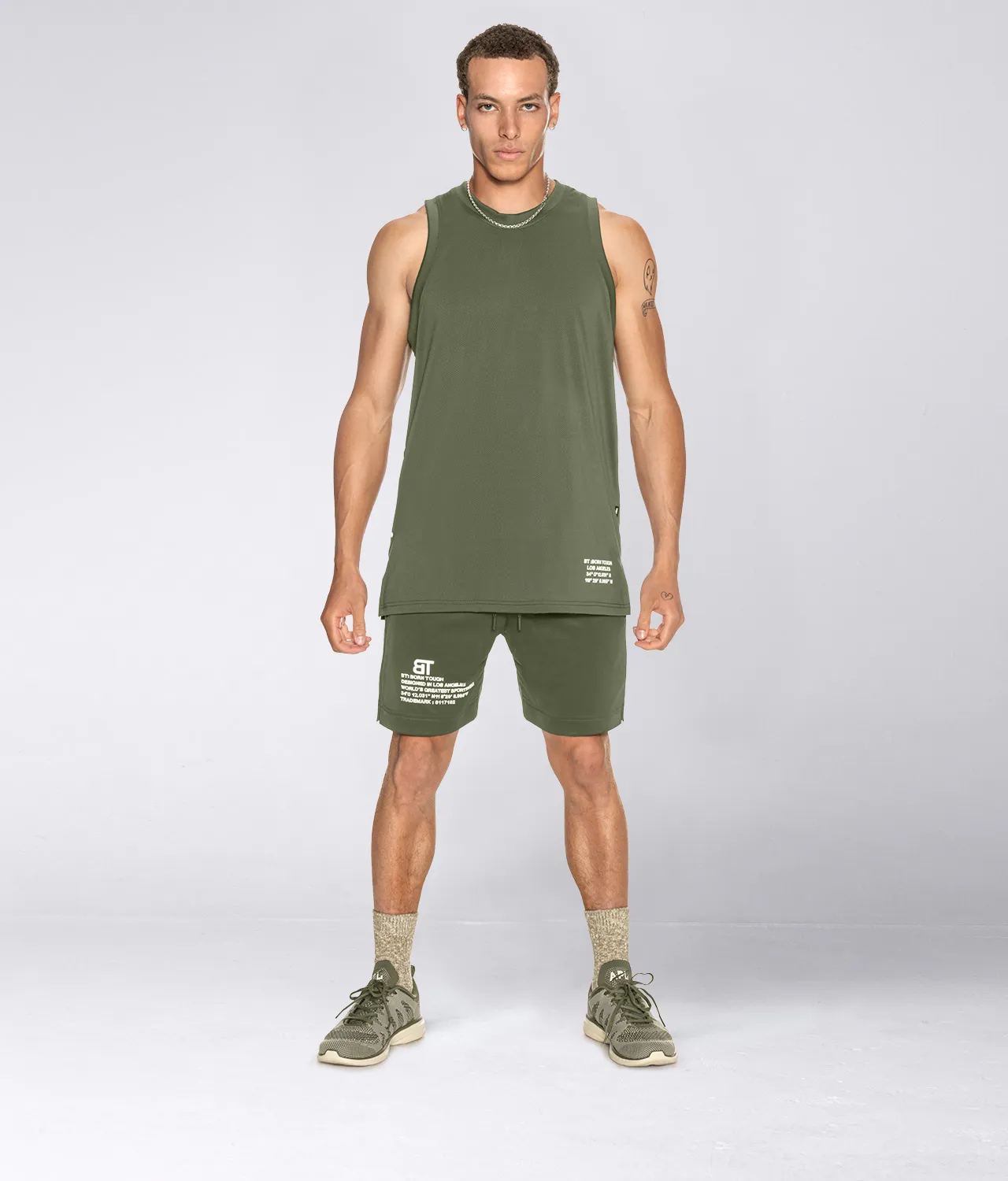 Born Tough Air Pro™ Military Green Bodybuilding Tank Top for Men